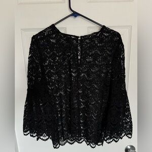 KOBI HALPERIN Black Lace Blouse Size M